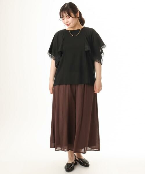 eur3 / エウルキューブ カットソー | 【WEB先行販売】【大きいサイズ/a.v.v×eur3】接触冷感ハンカチーフスリーブカットソー | 詳細27