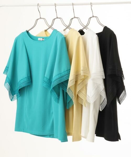 eur3 / エウルキューブ カットソー | 【WEB先行販売】【大きいサイズ/a.v.v×eur3】接触冷感ハンカチーフスリーブカットソー | 詳細29