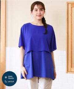eur3 / エウルキューブ カットソー | 【大きいサイズ/UVカット】接触冷感ケープデザインカットソー