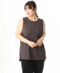 eur3 / エウルキューブ カットソー | 【大きいサイズ】サイドスリットロングタンクトップ