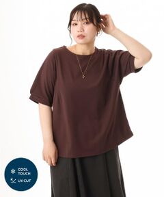 eur3 / エウルキューブ カットソー | 【大きいサイズ/UVカット】接触冷感パフスリーブカットソー