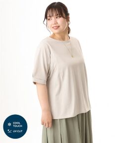 eur3 / エウルキューブ カットソー | 【大きいサイズ/UVカット】接触冷感パフスリーブカットソー