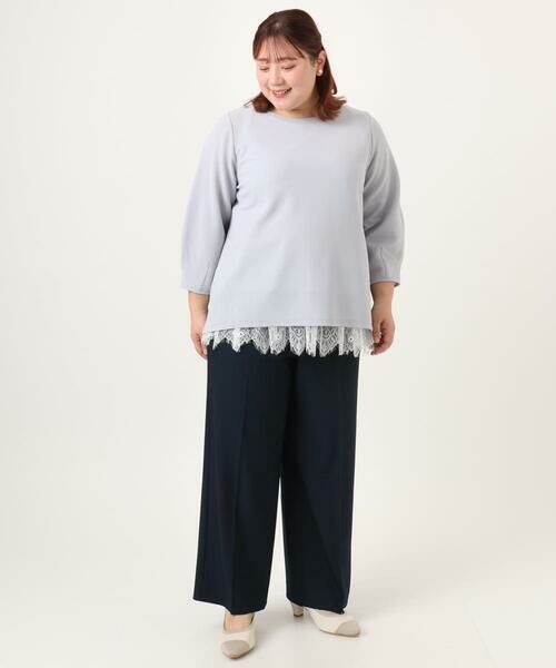 eur3 / エウルキューブ その他パンツ | 【大きいサイズ】センタープレスワイドパンツ | 詳細21