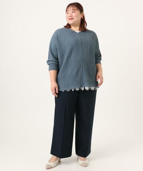 eur3 / エウルキューブ その他パンツ | 【大きいサイズ】センタープレスワイドパンツ | 詳細22