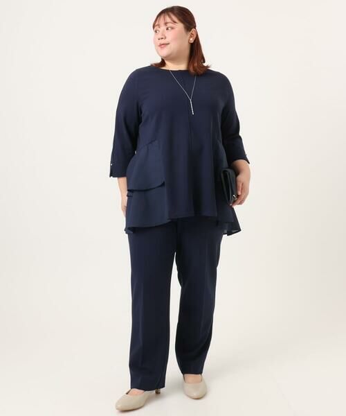eur3 / エウルキューブ その他パンツ | 【大きいサイズ/11号サイズあり/セットアップ対応】カットジョーゼットテーパードパンツ | 詳細13