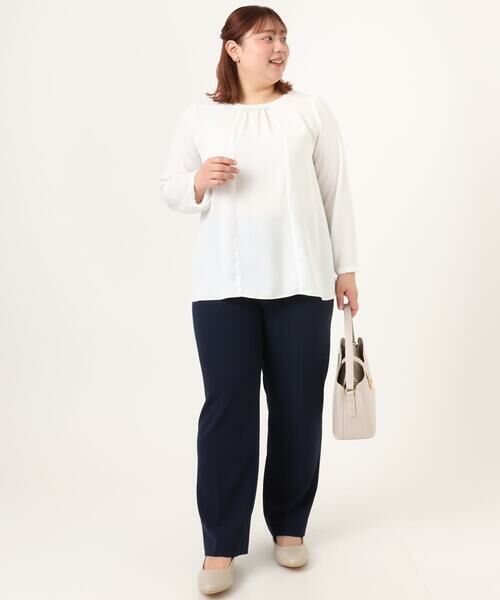 eur3 / エウルキューブ その他パンツ | 【大きいサイズ/11号サイズあり/セットアップ対応】カットジョーゼットテーパードパンツ | 詳細15