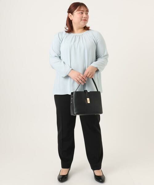 eur3 / エウルキューブ その他パンツ | 【大きいサイズ/11号サイズあり/セットアップ対応】カットジョーゼットテーパードパンツ | 詳細26