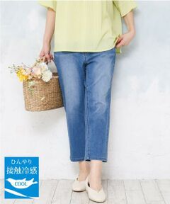 eur3 / エウルキューブ ショート・ハーフ・半端丈パンツ | 【大きいサイズ/接冷感触】ストレッチゆるフィットデニム