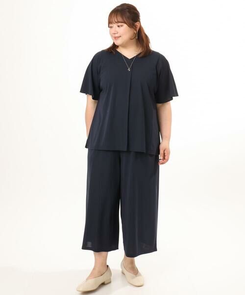 eur3 / エウルキューブ その他パンツ | 【大きいサイズ/接触冷感/セットアップ対応】ジャージーワイドパンツ | 詳細4