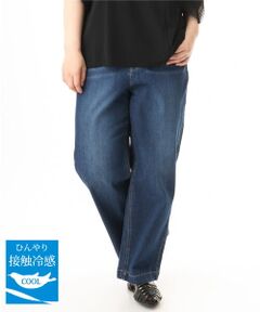 eur3 / エウルキューブ チノ・ワークパンツ | 【大きいサイズ/接触冷感】ストレートワイドデニムパンツ