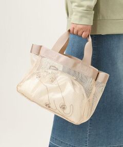 eur3 / エウルキューブ トートバッグ | キャット刺繍メッシュトートバッグ