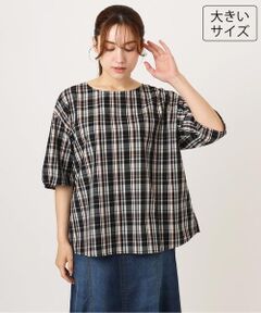 eur3 / エウルキューブ シャツ・ブラウス | 【大きいサイズ】5分袖タックブラウス