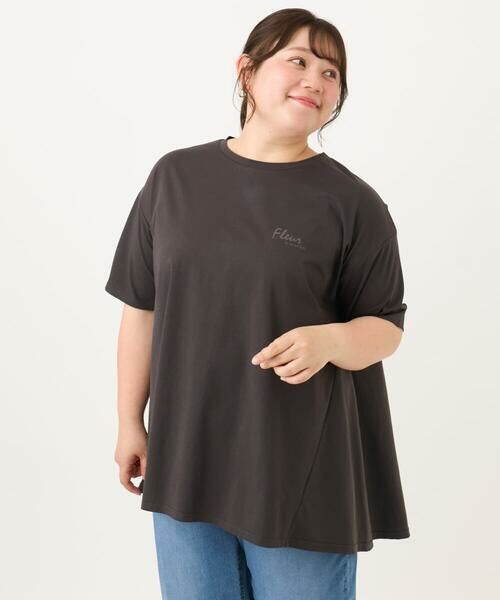 eur3 / エウルキューブ カットソー | 【大きいサイズ】バックフレアロゴTシャツ | 詳細6