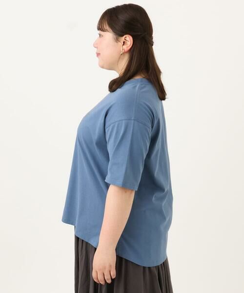 eur3 / エウルキューブ カットソー | 【大きいサイズ/UVカット/接触冷感】ドロップショルダーロゴTシャツ | 詳細2
