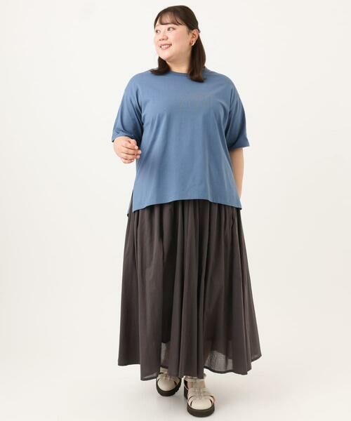 eur3 / エウルキューブ カットソー | 【大きいサイズ/UVカット/接触冷感】ドロップショルダーロゴTシャツ | 詳細8