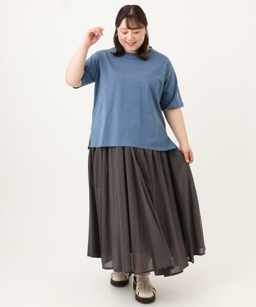 eur3 / エウルキューブ カットソー | 【大きいサイズ/UVカット/接触冷感】ドロップショルダーロゴTシャツ | 詳細9