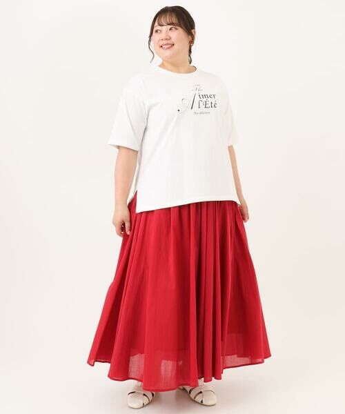 eur3 / エウルキューブ カットソー | 【大きいサイズ/UVカット/接触冷感】ドロップショルダーロゴTシャツ | 詳細13
