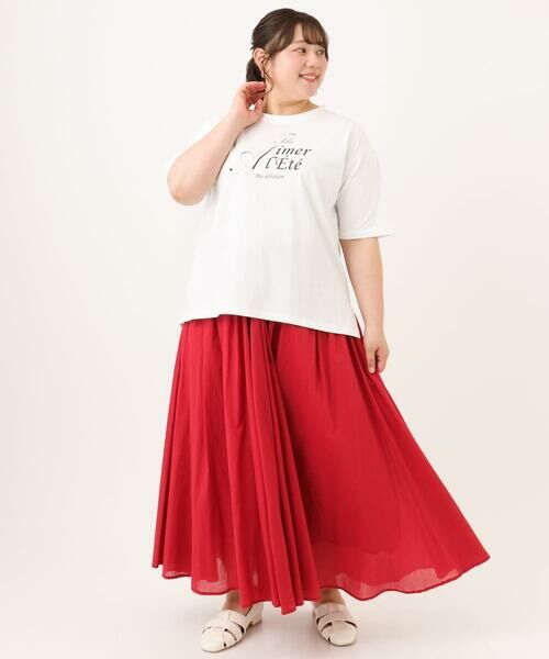 eur3 / エウルキューブ カットソー | 【大きいサイズ/UVカット/接触冷感】ドロップショルダーロゴTシャツ | 詳細14
