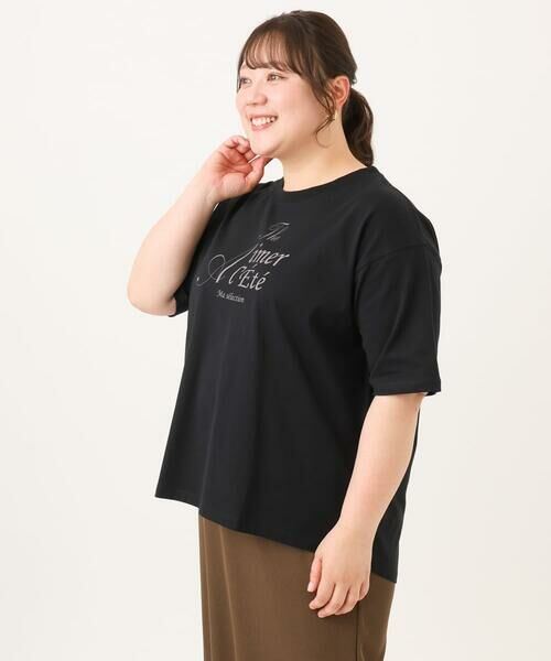 eur3 / エウルキューブ カットソー | 【大きいサイズ/UVカット/接触冷感】ドロップショルダーロゴTシャツ | 詳細15