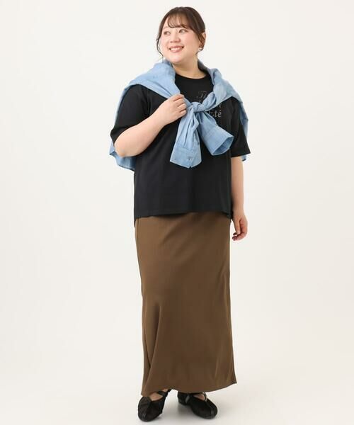 eur3 / エウルキューブ カットソー | 【大きいサイズ/UVカット/接触冷感】ドロップショルダーロゴTシャツ | 詳細16