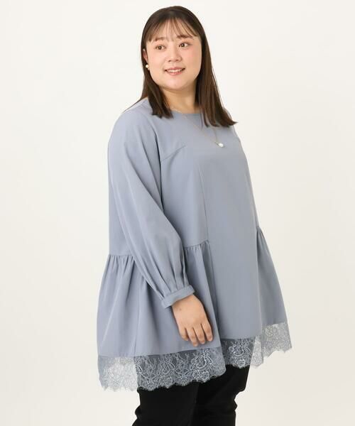 eur3 / エウルキューブ チュニック | 【大きいサイズ/洗える】裾レースティアードチュニック | 詳細5