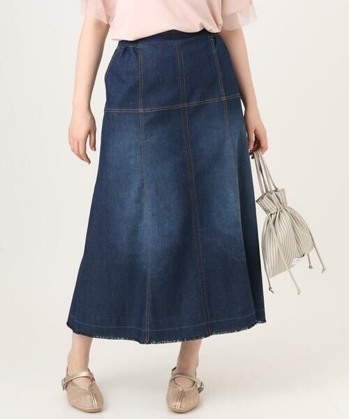 eur3 / エウルキューブ ロング・マキシ丈スカート | 【WEB先行販売】【大きいサイズ/洗える】パネル切り替えデニムスカート | 詳細1