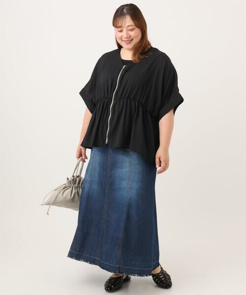 eur3 / エウルキューブ ロング・マキシ丈スカート | 【WEB先行販売】【大きいサイズ/洗える】パネル切り替えデニムスカート | 詳細18