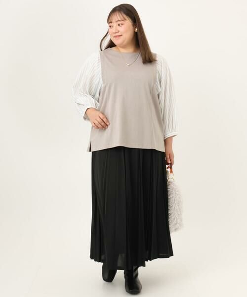 eur3 / エウルキューブ ロング・マキシ丈スカート | 【大きいサイズ】ジョーゼットプリーツスカート | 詳細21