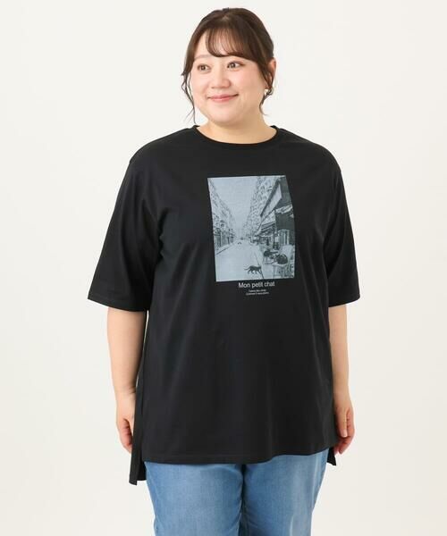 eur3 / エウルキューブ カットソー | 【大きいサイズ/接触冷感/UVカット】ネコプリントTシャツ | 詳細11