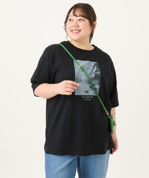 eur3 / エウルキューブ カットソー | 【大きいサイズ/接触冷感/UVカット】ネコプリントTシャツ | 詳細13