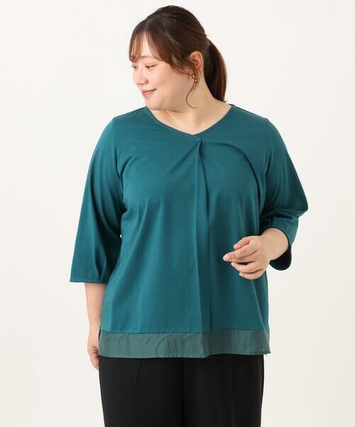 eur3 / エウルキューブ カットソー | 【大きいサイズ/接触冷感/UVカット】Vネック裾シア—カットソー | 詳細11