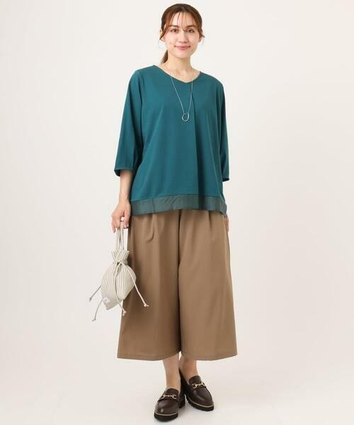 eur3 / エウルキューブ カットソー | 【大きいサイズ/接触冷感/UVカット】Vネック裾シア—カットソー | 詳細8