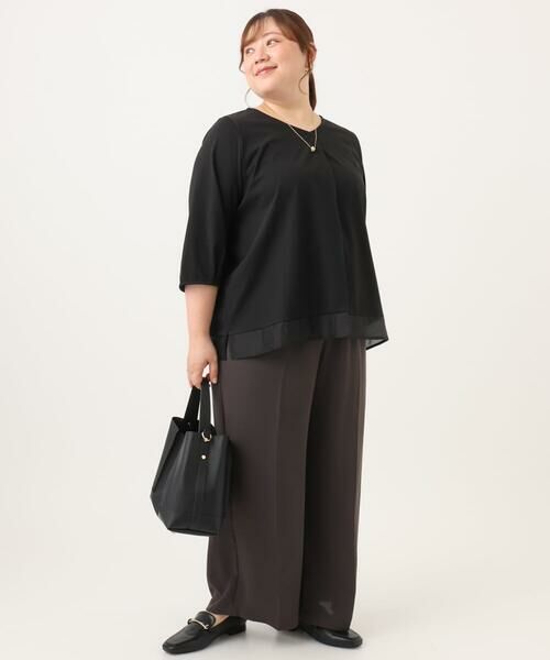 eur3 / エウルキューブ カットソー | 【大きいサイズ/接触冷感/UVカット】Vネック裾シア—カットソー | 詳細24