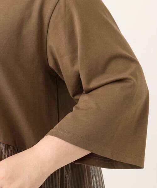 eur3 / エウルキューブ カットソー | 【大きいサイズ/LAVEANGE×eur3】チュール切り替えジャージートップス | 詳細6