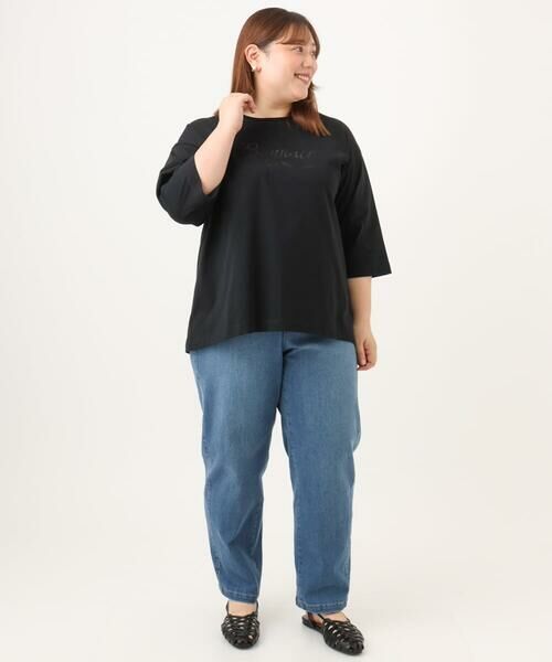 eur3 / エウルキューブ カットソー | 【WEB先行販売】【大きいサイズ】ドロップショルダーロゴTシャツ | 詳細16