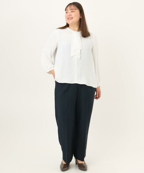 eur3 / エウルキューブ その他パンツ | 【大きいサイズ/洗える/セットアップ対応/11号サイズあり】ストレッチセンタープレスワイドパンツ | 詳細11