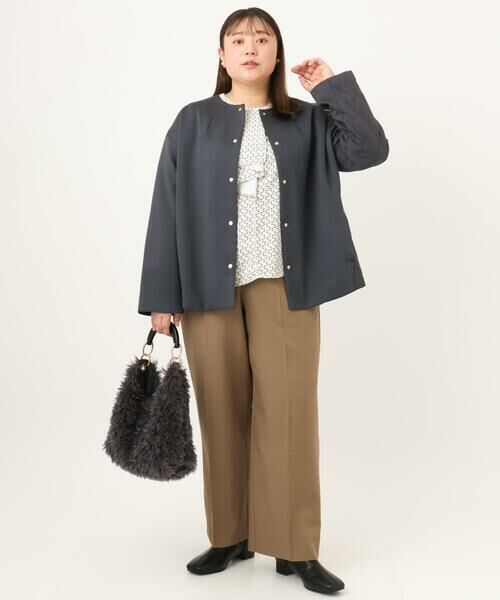 eur3 / エウルキューブ その他パンツ | 【大きいサイズ/洗える/セットアップ対応/11号サイズあり】ストレッチセンタープレスワイドパンツ | 詳細25
