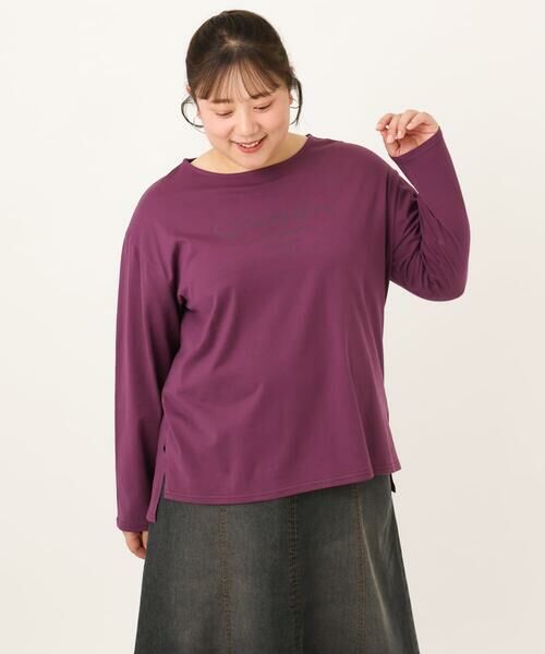 eur3 / エウルキューブ カットソー | 【大きいサイズ】ドロップショルダーロゴTシャツ | 詳細5