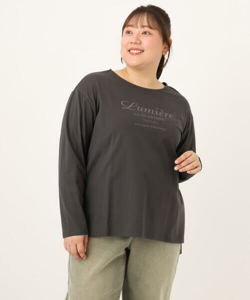 eur3 / エウルキューブ カットソー | 【大きいサイズ】ドロップショルダーロゴTシャツ | 詳細19