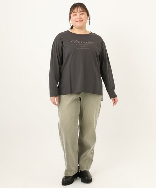 eur3 / エウルキューブ カットソー | 【大きいサイズ】ドロップショルダーロゴTシャツ | 詳細21