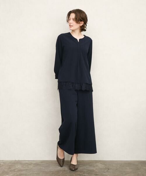 eur3 / エウルキューブ その他パンツ | 【大きいサイズ/洗える/セットアップ対応】カットジョーゼットワイドパンツ | 詳細4
