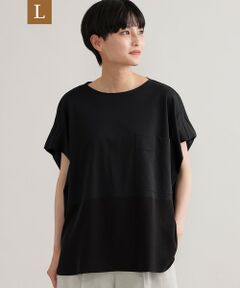 【L】【ウォッシャブル】【接触冷感】ブロッキングＴシャツ