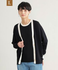 EVEX by KRIZIA  (大きいサイズ) / エヴェックス バイ クリツィア (オオキイサイズ) その他トップス | 【L】バイカラーニットカーディガン