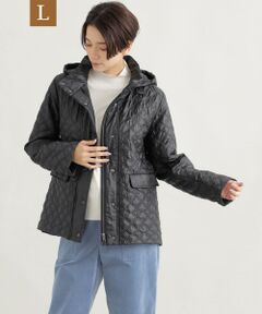 EVEX by KRIZIA  (大きいサイズ) / エヴェックス バイ クリツィア (オオキイサイズ) テーラードジャケット | 【L】【ウォッシャブル】【遠赤外線放射特性】レイヤースクエアキルティングブルゾン