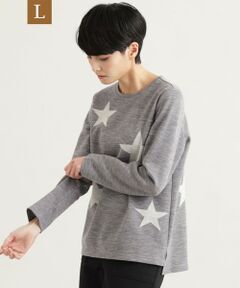 EVEX by KRIZIA  (大きいサイズ) / エヴェックス バイ クリツィア (オオキイサイズ) その他トップス | 【L】スターウールジャカードカットソー