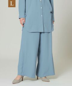 EVEX by KRIZIA  (大きいサイズ) / エヴェックス バイ クリツィア (オオキイサイズ) その他パンツ | 【L】【ウォッシャブル】【UV対策】ストレッチバックサテンワイドパンツ