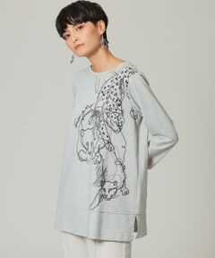 EVEX by KRIZIA  (大きいサイズ) / エヴェックス バイ クリツィア (オオキイサイズ) その他トップス | 【L】【ウォッシャブル】ギャザリングアニマルプリントカットソー