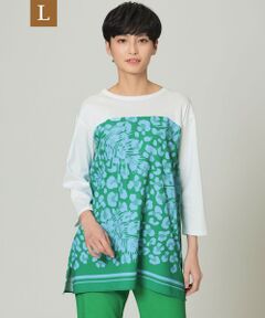 EVEX by KRIZIA  (大きいサイズ) / エヴェックス バイ クリツィア (オオキイサイズ) その他トップス | 【L】【ウォッシャブル】パンサースカーフコンビカットソー