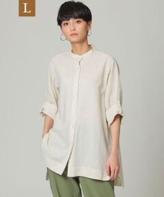 EVEX by KRIZIA  (大きいサイズ) / エヴェックス バイ クリツィア (オオキイサイズ) その他トップス | ＊Wings掲載＊【L】【ウォッシャブル】ミラクルドライリネンシャツ