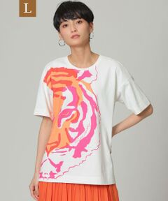 EVEX by KRIZIA  (大きいサイズ) / エヴェックス バイ クリツィア (オオキイサイズ) その他トップス | 【L】【接触冷感】【ウォッシャブル】グラフィカルビッグタイガープリントTシャツ